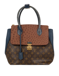 Majestueux Tote, Canvas/Leather, Monogram/Navy, AR4102, CL, 2*